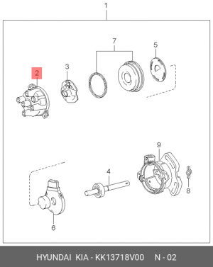 Крышка распределителя зажигания KK13718V00 HYUNDAI KIA
