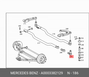 Наконечник рулевой тяги A 000 338 21 29 MERCEDES BENZ