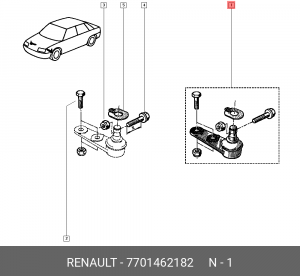 Опора шаровая подвески 7701462182 RENAULT