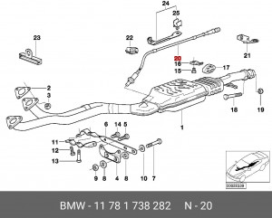 Датчик кислородный (лямбда-зонд) 11 78 1 738 282 BMW