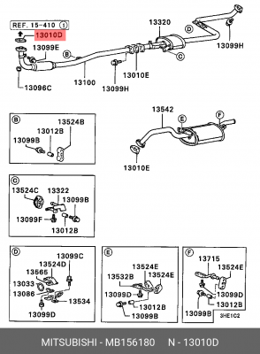Прокладка системы выпуска ОГ MB156180 MITSUBISHI