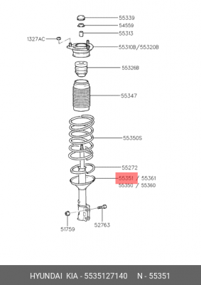 Амортизатор подвески 5535127140 HYUNDAI KIA
