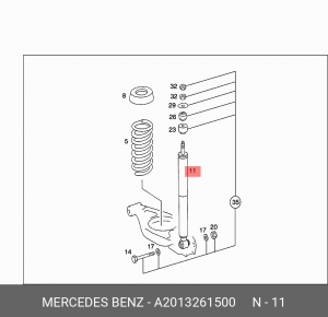 Амортизатор подвески A2013261500 MERCEDES BENZ