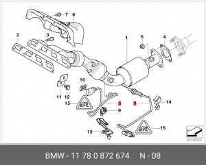 Датчик кислородный (лямбда-зонд) 11 78 0 872 674 BMW