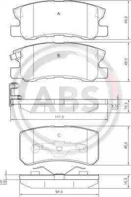 Колодки тормозные дисковые 37199 ABS