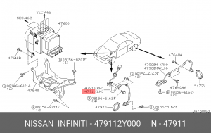 Датчик ABS 47911-2Y000 NISSAN
