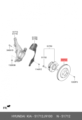 Диск тормозной 51712J9100 HYUNDAI KIA