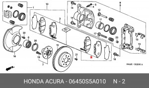 Колодки тормозные дисковые 06450-S5A-010 HONDA