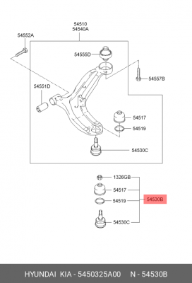Опора шаровая подвески 54503-25A00 HYUNDAI KIA