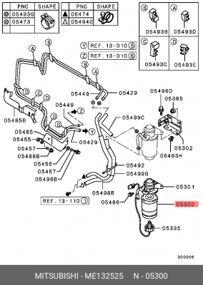 Фильтр топливный ME132525 MITSUBISHI