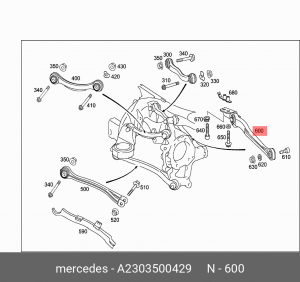 Рычаг подвески A 230 350 04 29 MERCEDES BENZ