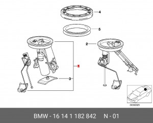 Насос электрический топливной системы 16 14 1 182 842 BMW