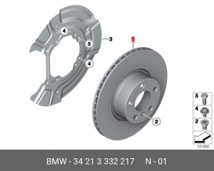Диск тормозной 34 21 3 332 217 BMW
