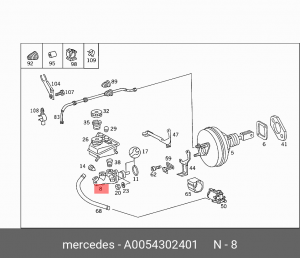 Цилиндр тормозной главный A  0054302401 MERCEDES BENZ