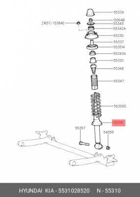 Амортизатор подвески 5531028520 HYUNDAI KIA