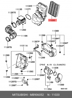 Фильтр воздушный MB906052 MITSUBISHI