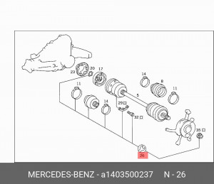 Пыльник ШРУСа (комплект) A 140 350 02 37 MERCEDES BENZ