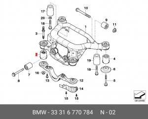 Сайлентблок задней балки 33 31 6 770 784 BMW