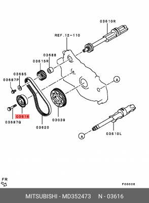 Натяжитель ремня ГРМ в сборе MD352473 MITSUBISHI