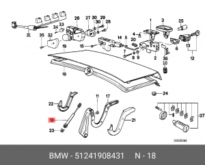 Амортизатор крышки багажника 51 24 1 908 431 BMW