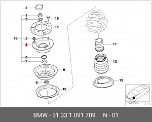 Опора амортизатора подвески 31 33 1 091 709 BMW