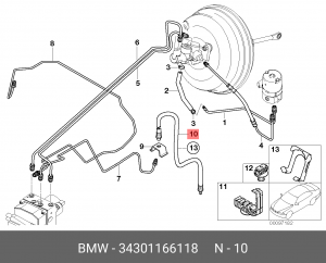 Шланг тормозной 34 30 1 166 118 BMW