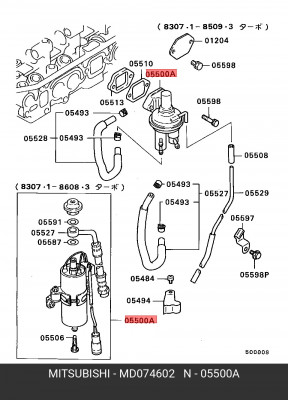 Насос электрический топливной системы в сборе MD074602 MITSUBISHI