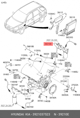 Датчик кислородный (лямбда-зонд) 3921037523 HYUNDAI KIA