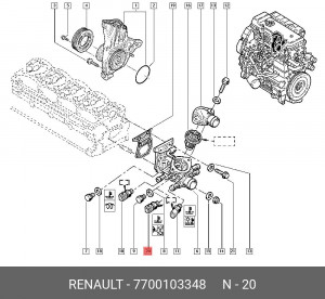 Датчик температуры охлаждающей жидкости 7700103348 RENAULT