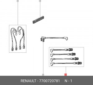 Провода высоковольтные системы зажигания (комплект) 7700720781 RENAULT