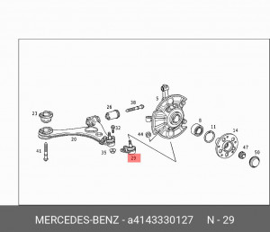 Опора шаровая подвески A 414 333 01 27 MERCEDES BENZ