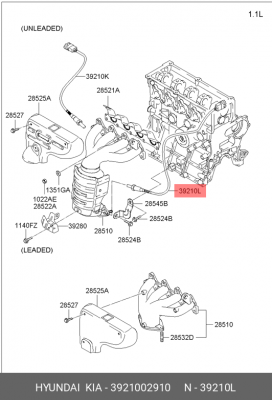 Датчик кислородный (лямбда-зонд) 3921002910 HYUNDAI KIA