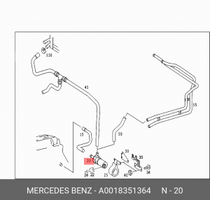 Электронасос дополнительный системы охлаждения A0018351364 MERCEDES BENZ