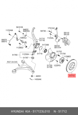 Диск тормозной 517123L010 HYUNDAI KIA