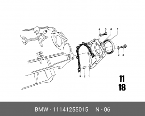 Сальник коленвала 11 14 1 255 015 BMW