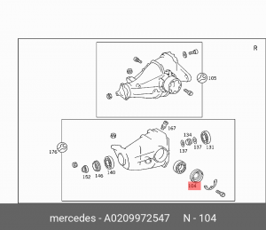 Сальник A 020 997 25 47 MERCEDES BENZ