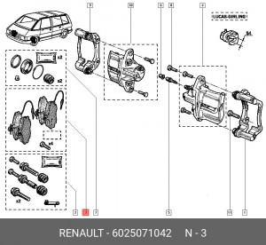 Колодки тормозные дисковые 6025071042 RENAULT