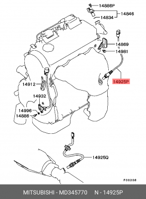 Датчик кислородный (лямбда-зонд) MD345770 MITSUBISHI