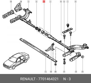Подшипник опоры амортизатора подвески 7701464321 RENAULT