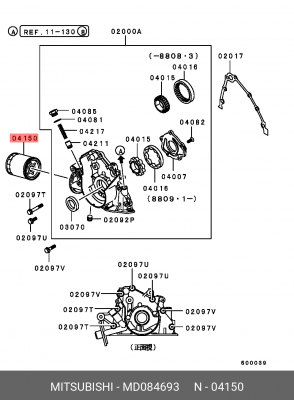 Фильтр масляный двигателя MD084693 MITSUBISHI