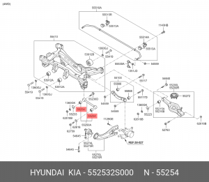 Сайлентблок 55253-2S000 HYUNDAI KIA