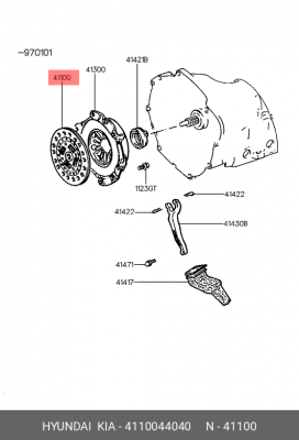 Диск сцепления 4110044040 HYUNDAI KIA