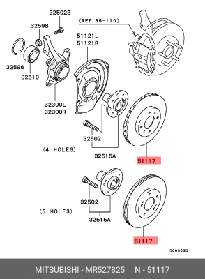 Диск тормозной MR527825 MITSUBISHI
