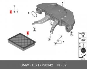 Фильтр воздушный 13 71 7 798 342 BMW