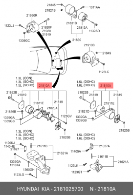 Подушка двигателя 2181025700 HYUNDAI KIA