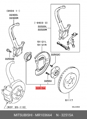 Подшипник ступицы колеса со ступицей (комплект) MR103664 MITSUBISHI