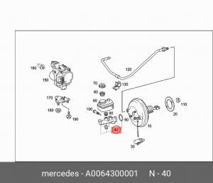 Цилиндр тормозной главный A 006 430 00 01 MERCEDES BENZ