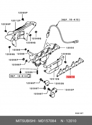 Прокладка выпускного коллектора MD157084 MITSUBISHI