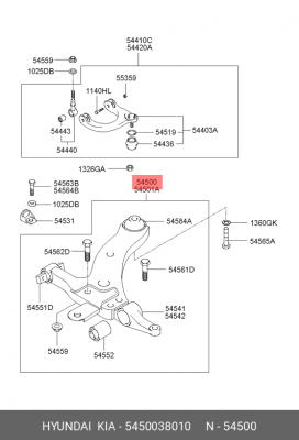 Рычаг подвески 54500-38010 HYUNDAI KIA