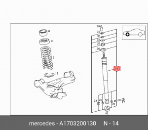 Амортизатор подвески A1703200130 MERCEDES BENZ